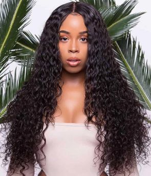 Rilich Hair Top Virgin Human Hair Pre-Plucked Water Wave Glueless 5×5 HD Lace Front Wigs TR125