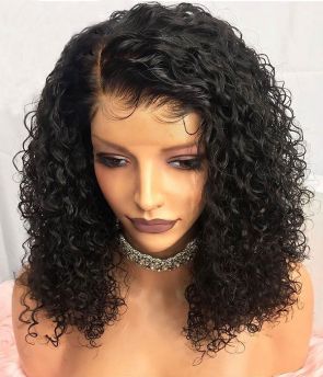 Rilich Hair Top Virgin Human Hair Shiny Water Curly Short Bob 5X5 HD Lace Front Wigs TR107