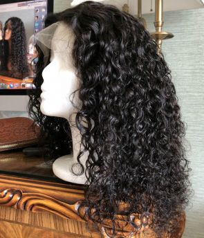 Rilich Hair Glueless Loose Curly Virgin Human Hair Soft Fluid Pre-Plucked 360 Lace Wigs TR112