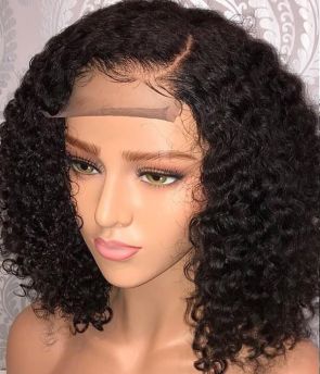 Rilich Hair Glueless Natural Curly 360 Lace Wigs Short Virgin Human Hair Wigs TR057