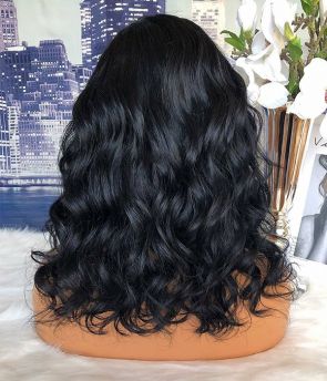 Rilich Hair Natural Wave Medium Short Virgin Human Hair 13×6 HD Lace Front Wigs Bob Hair TR092