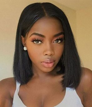 Rilich Hair 9A Virgin Human Hair Bob Wigs Pre-Plucked Silky Straight 4"x4" Silk Top Full Lace Wigs TR076
