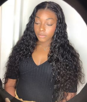 Rilich Hair Virgin Brazilian Hair Pre-Plucked Hairline Water Tiny Curly HD Full Lace Wigs With Baby Hairs TR122