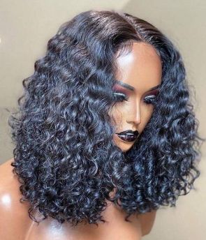 Rilich Hair 5X5 HD Lace Wig Short Curly Virgin Human Hair Wig With Natural Hairline TR066