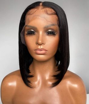  Luxury Natural Black Bob Wig - Effortless Elegance & Perfect Bun