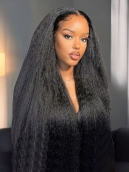 Rilich Hair Kinky Straight 13*6 HD Glueless Lace Frontal Wig 