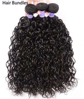 Brazilian Virgin Wavy Hair Extensions | Deep Black 12"-30" | Natural Glossy Waves & Silky Soft Texture