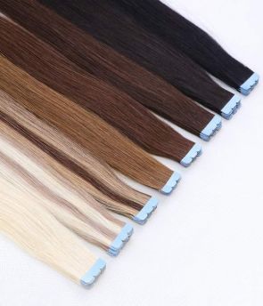Rilich Hair 100% Virgin Human Hair Mini Tape In Extensions Straight European On Adhesive Invisible PU Weft 40G 20pcs(TI3)