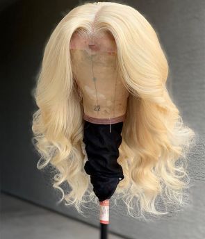 Rilich Hair Pure Blonde Color Virgin Human Hair Body Wave Glueless 13×4 Transparent Lace Front Wigs With Baby Hairs TR164