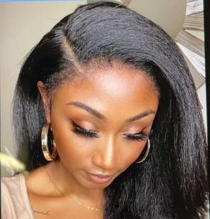 Rilich Hair 13*6 HD Frontal Gluesless Wig With Kinky Edges Human Hair TR025